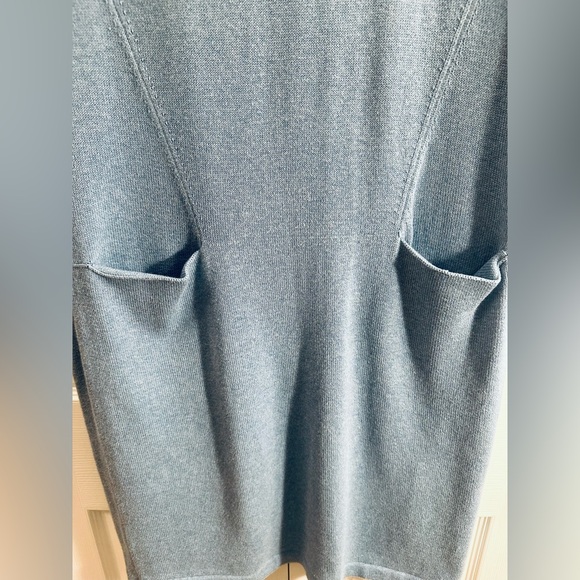 J Jill Pure Jill Cotton Cashmere Blend Knit Pullover Sweater Dress Pale Blue XS - Picture 4 of 9